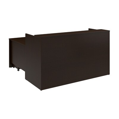 Bush Business Furniture Arrive 72W L Shaped Reception Desk with Shelf and Mobile File Cabinet, Moch