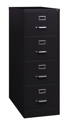 Hirsh Commercial 4-Drawer Vertical File Cabinet, Legal Size, Lockable, 52H x 18W x 26.5D, Black (14107)