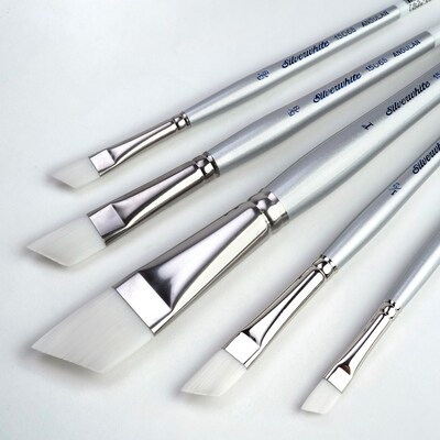 Silver Brush Silverwhite Angle Brushes, 5/Pack (SLVSW1587)