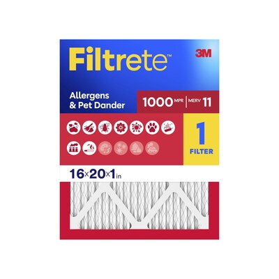 Filtrete Allergen Defense 16 x 20 x 1 Pleated Air Filter, MERV 11 (7100188265)
