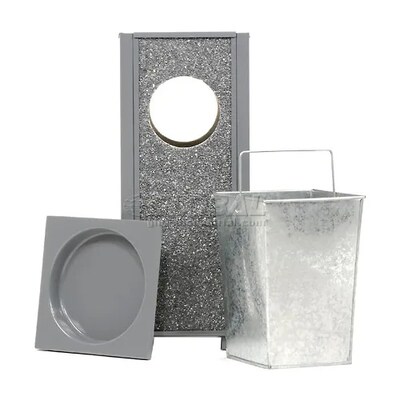Global Industrial Stone Panel Trash Sand Urn, 2-1/2 Gallon Capacity, 10-1/4W x 10-1/4D x 24H, Gra
