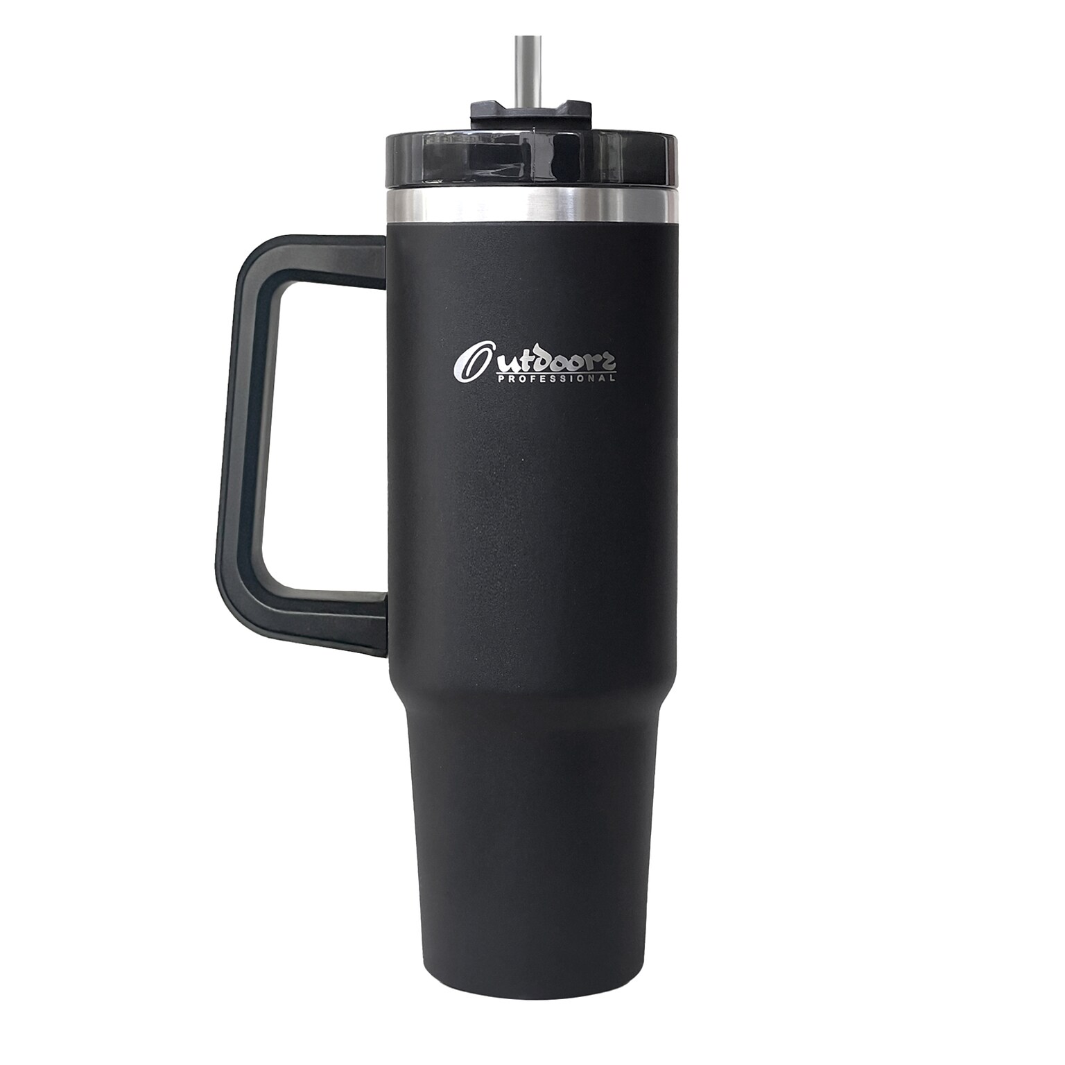 Outdoors Professional Stainless Steel Double-Walled Vacuum Insulated Tumbler with Straw, 40 oz., Black (OUTD9041)