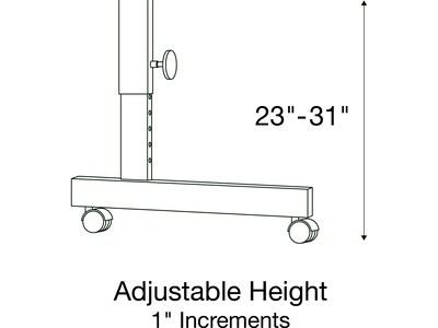 Correll Deluxe 48"W x 24"D Adjustable Foldable Training Room Table, Dry-Erase Markerboard, With Wheels, Frosty White and Black