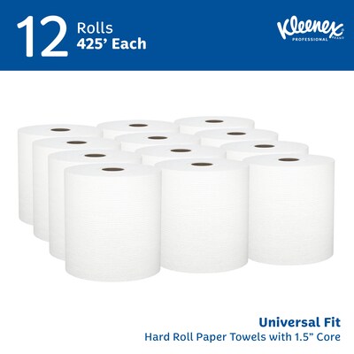 Kleenex Professional Recycled Hardwound Paper Towels, 1-ply, 425 ft./Roll, 12 Rolls/Carton (01080)