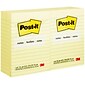 Post-it Notes, 4" x 6", Canary Collection, Lined, 100 Sheet/Pad, 12 Pads/Pack (660YW)