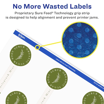 Avery Laser/Inkjet Decorative Edge Waterproof Multipurpose Labels, 4"  x 1.5", White, 80/Pack (94116)