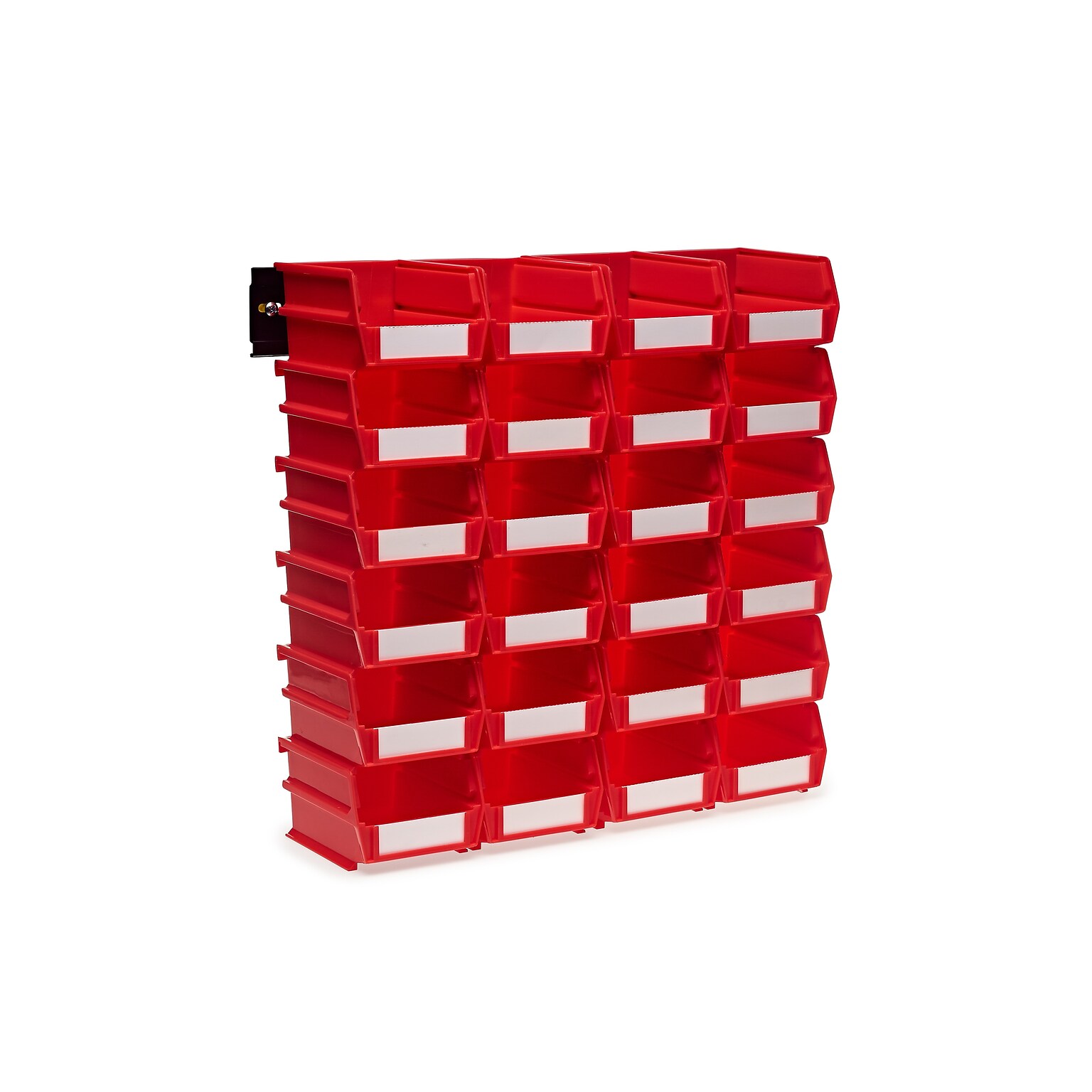 Triton Products LocBin Stackable Storage Bin, 3 x 4.12x 5.37, Red, 24/Pack (3-210RWS)
