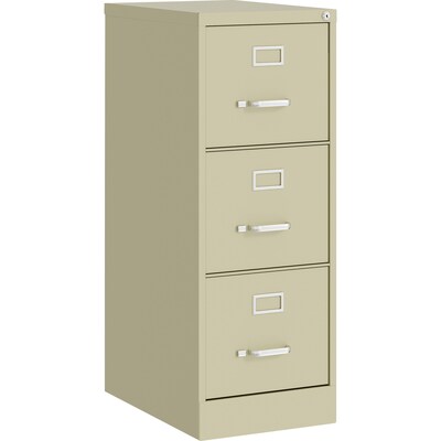 Lorell Fortress 3-Drawer Vertical File Cabinet, Letter Size, Lockable, 40.2H x 15W x 22D, Putty (LLR42296)