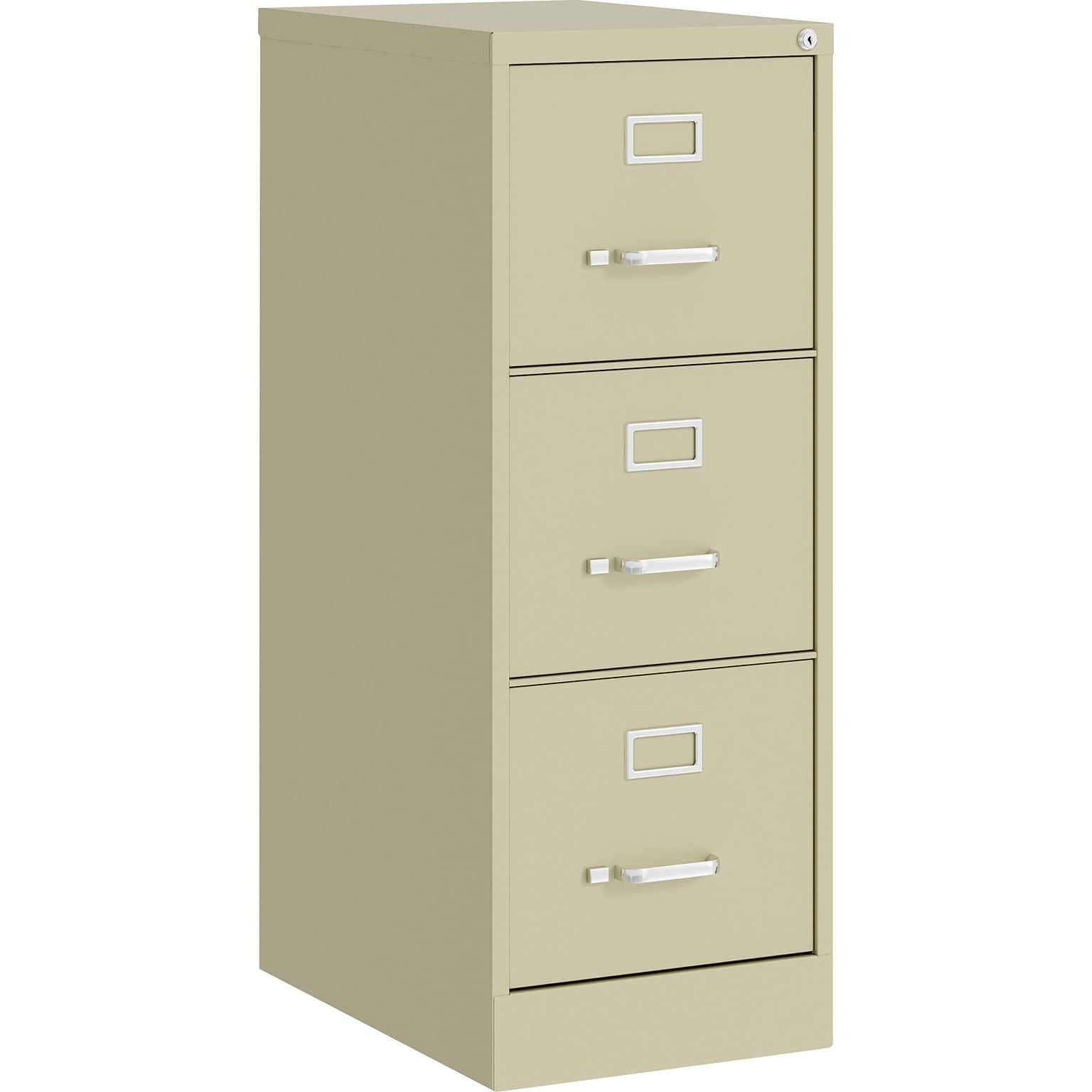 Lorell Fortress 3-Drawer Vertical File Cabinet, Letter Size, Lockable, 40.2H x 15W x 22D, Putty (LLR42296)