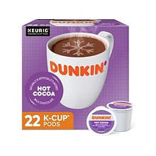 Dunkin Milk Chocolate Hot Cocoa, Keurig K-Cup Pod, 22/Box, 4 Boxes/Carton (611247377215CT)