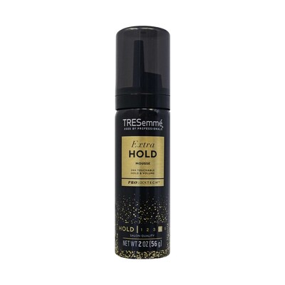 TRESemme Extra Firm Control Mousse, 2 oz Travel Size Bottle, 8 Bottles/Bag, 18 Bags/Carton