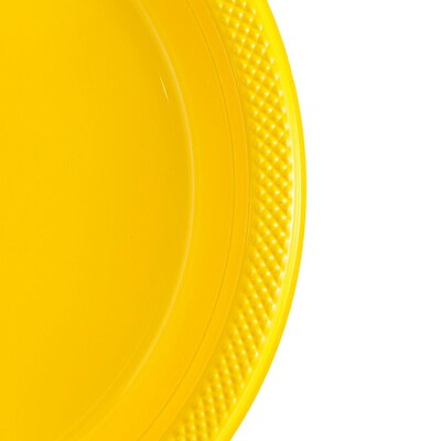 JAM Paper 7" Plastic Plates, Yellow, 80/Pack (255321940g)