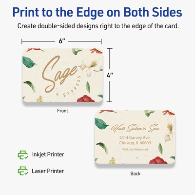 Avery Matte General Use Blank Cards, Ivory, 100/Box (95345)