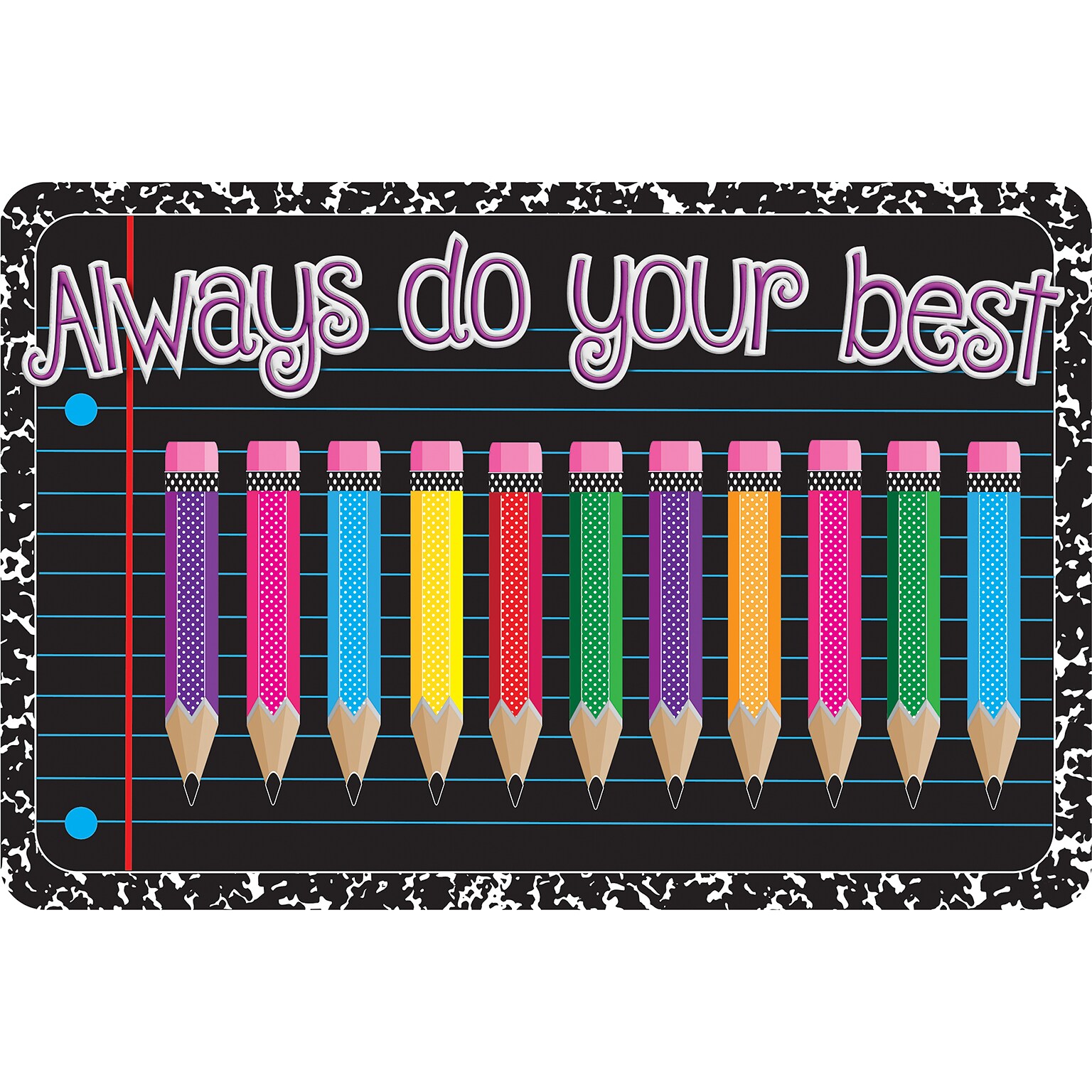 Ashley Productions The Original Fun Mat, Welcome Mat, 15.5 x 23.5, Always Do Your Best Welcome (ASH91539)