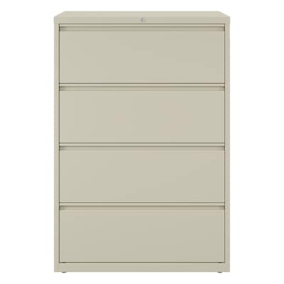 Quill Brand® Commercial 4 File Drawers Lateral File Cabinet, Locking, Putty/Beige, Letter/Legal, 36