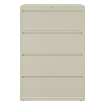 Quill Brand® Commercial 4 File Drawers Lateral File Cabinet, Locking,  Putty/Beige, Letter/Legal, 42.