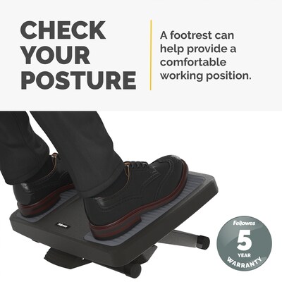 Fellowes Ultimate Tilt Adjustable Footrest, Black/Gray (8067001)