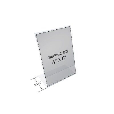 Azar Sign Holders, 4" x 6", Vertical, Clear Acrylic, 10/Pack (112726)