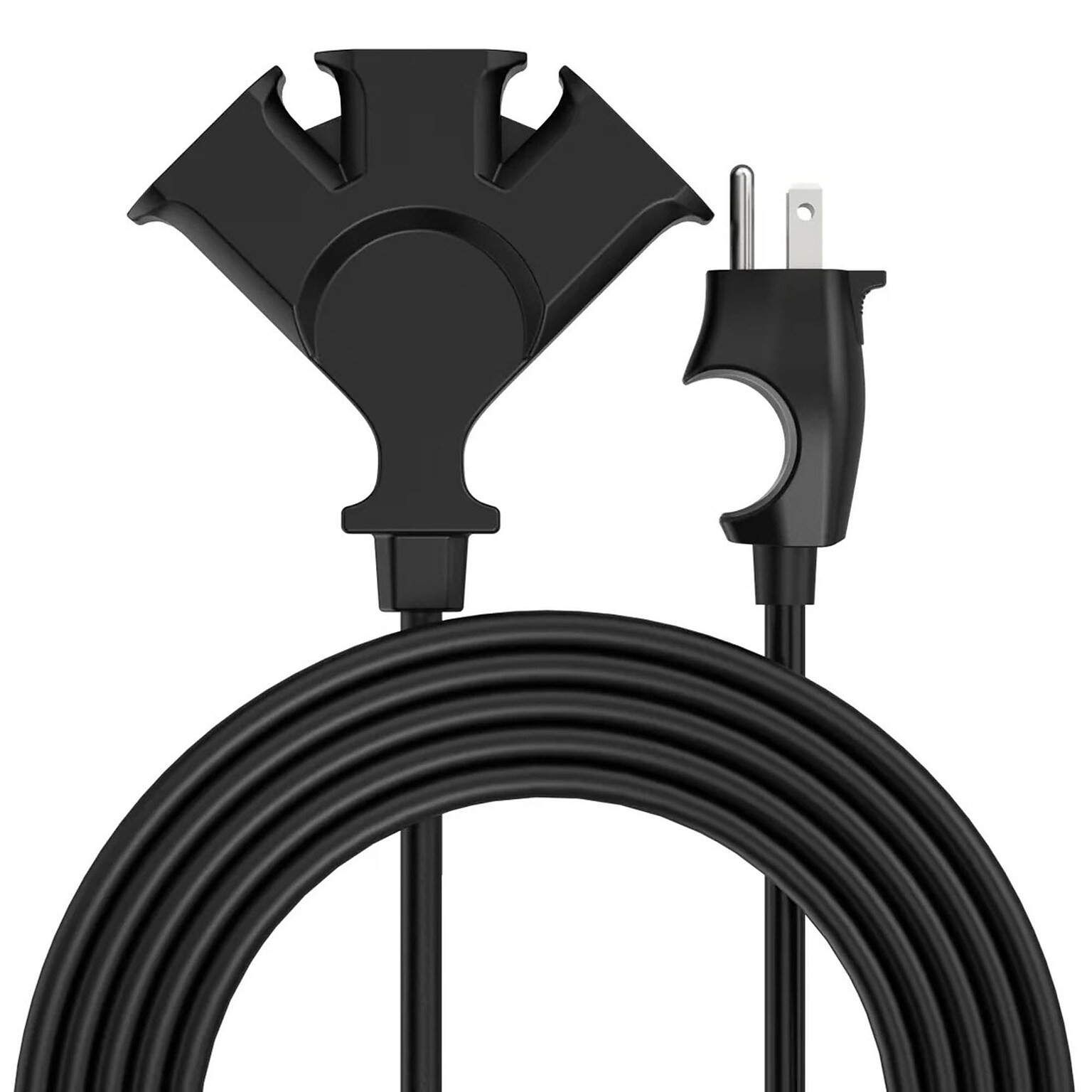 Uncaged Ergonomics Comfort Grip 8 Extension Cord, 3-Outlet, 16 AWG, Black (CGEC-BLACK)