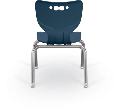 MooreCo 12" Hierarchy Student Chair with 4 Legs, Navy/Chrome Base (703673595339)