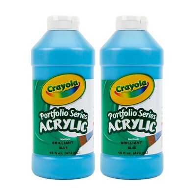 Crayola Portfolio Series Acrylic Paint, Brilliant Blue, 16 oz., 2/Bundle (BIN204016570-2)