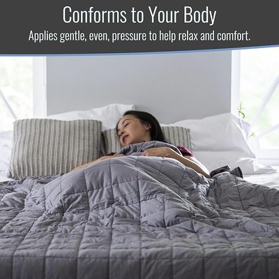 DMI Microfiber Weighted Blanket, 80" x 60", 17lbs, Gray (650-1114-0600)