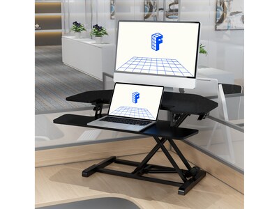 FlexiSpot M7 Series 36"W Manual Adjustable Standing Desk Converter, Black (M7-E-36C)