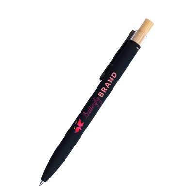Custom Bali Satin Soft Touch Gel Click Pen (Recycled Aluminum)