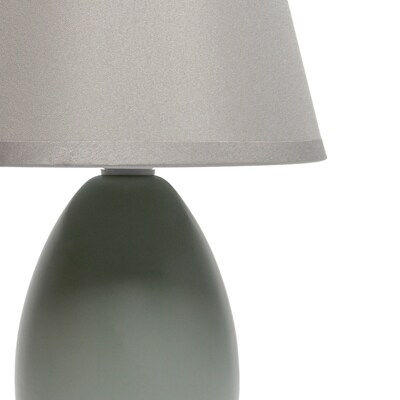 Creekwood Home Nauru 9.45" Traditional Petite Ceramic Oblong Bedside Table Desk Lamp, Gray (CWT-2005-GY)