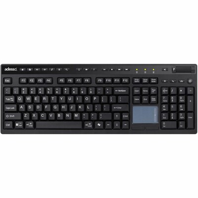 Adesso Wireless Multi-Channel Touchpad Keyboard, Black (WKB-4450UB)