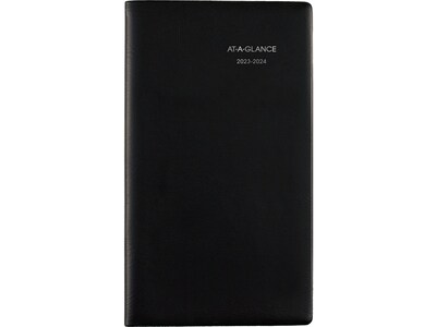 2023-2024 AT-A-GLANCE DayMinder 3.75 x 6.5 Academic Weekly Planner, Black (AY48-00-24)
