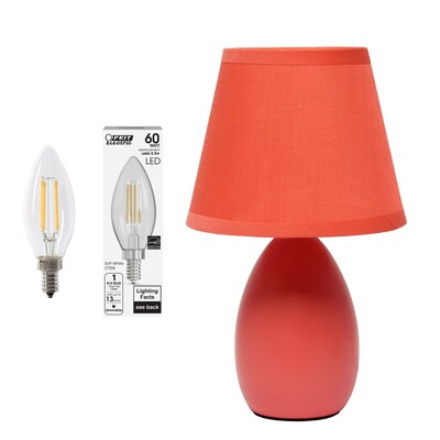 Simple Designs 9.45" LED Table Lamp, Orange (LT2009-ORG-LB)