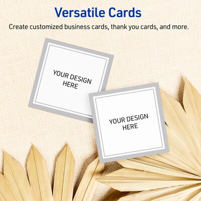 Avery Silver Border Matte Blank Card, White, 90/Pack (S00-F3E)