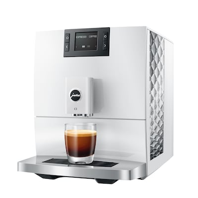 Jura C3 2-Cups Coffee & Espresso Machine Combination, Piano White (15780)