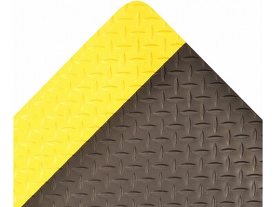 NoTrax Cushion Trax Anti-Fatigue Mat, 60 x 36, Black/Yellow (479S0035YB)