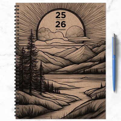 2025-2026 TF Publishing Into the Wild 9" x 11" Academic Year Weekly & Monthly Planner, Paperboard Cover (AY26-9702)