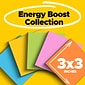 Post-it Super Sticky Notes, 3" x 3", Energy Boost Collection, 90 Sheet/Pad, 5 Pads/Pack (654-5SSUC)