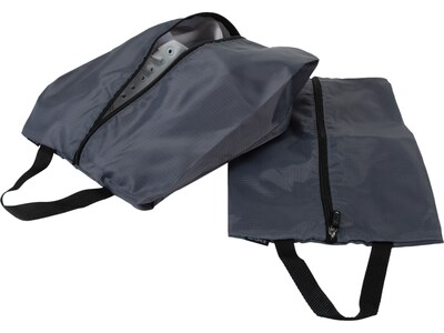 G Force 9 2-Piece Nylon Travel Pouch Set, Gray/Black (6064)