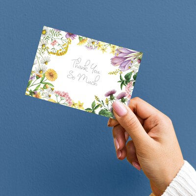 Great Papers Flower Meadows General Use Thank You Notecard Kits, Multicolored, 24/Pack (2025030)