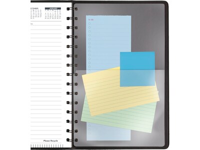 2025 AT-A-GLANCE My Day 5" x 8" Daily Appointment Book, Faux Leather Cover Black (70-207-05-25)