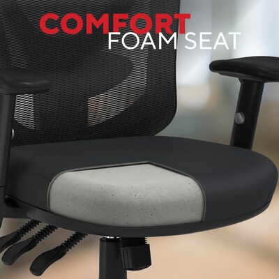 Quill Brand® Carder Mesh Back Fabric Computer and Desk Chair, Black (24115-CC)