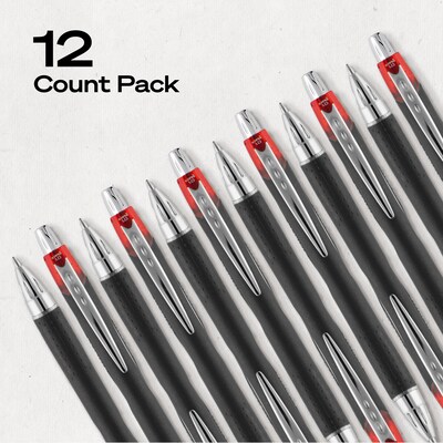 uni-ball Jetstream RT Retractable Ballpoint Pen, Medium Point, 1.0mm, Red Ink, Dozen (73834)