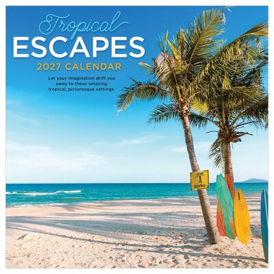 2027 TF Publishing Tropical Escapes 11 x 11 Monthly Wall Calendar, Multicolored (27-1031)