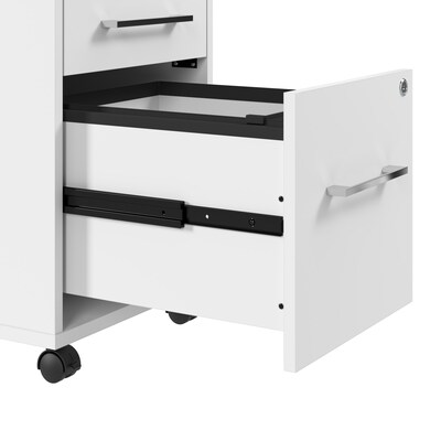 Bush Business Furniture Hustle 72"W L Shaped Computer Desk with 3 Drawer Mobile File Cabinet, White (HUS013WH)