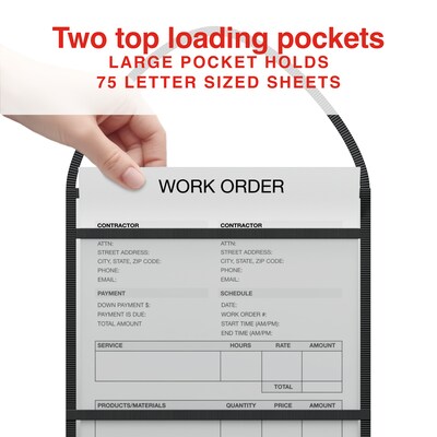 Staples Heavyweight Stitched Job Ticket Holder, 9" x 12", Clear, 15/Pack (ST63077)