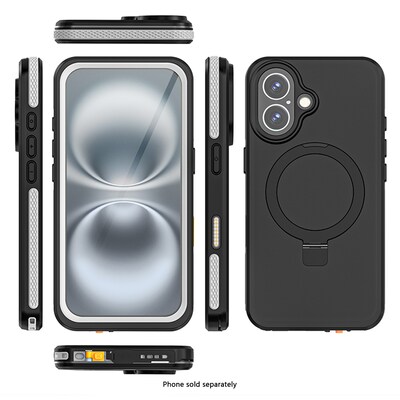 SaharaCase Oasis MagSafe Phone Case for iPhone 16, Shock Absorbing, Black (CP00646)