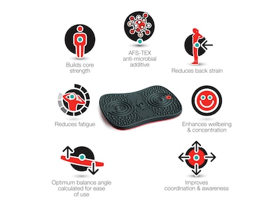 Floortex AFS-TEX Anti-Fatigue Balance Board, Midnight Black, 300 lbs. Capacity (FCWB1420ABK)