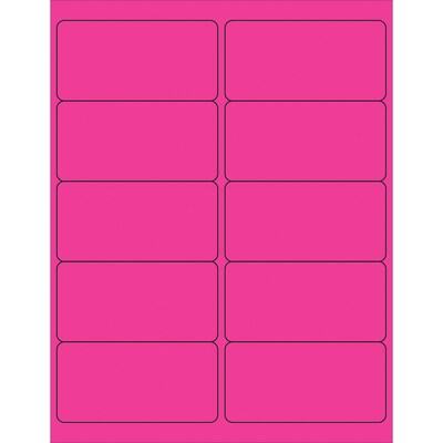 Tape Logic Laser/Inkjet Address Labels, 4 x 2, Fluorescent Pink, 1000/Carton (LL178PK)