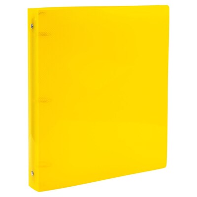 JAM Paper 1" 3-Ring Flexible Poly Binder, Yellow (PB75239YE)