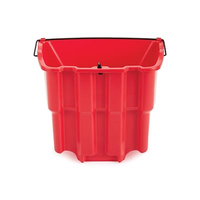 Rubbermaid Executive Series WaveBrake Plastic Dirty Water Bucket, 4.5-Gallon, Red (2064907)